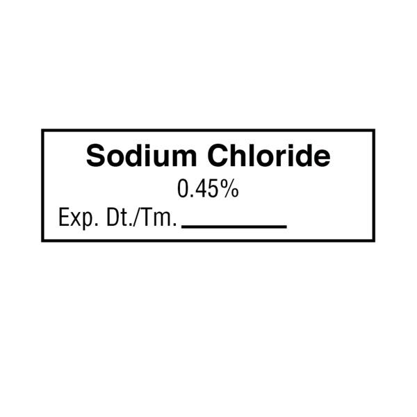 Tape, Sodium Chloride, 0.45%, Exp. Dt/Tm. 1/2 x 1-1/2 White w/Black, PK6